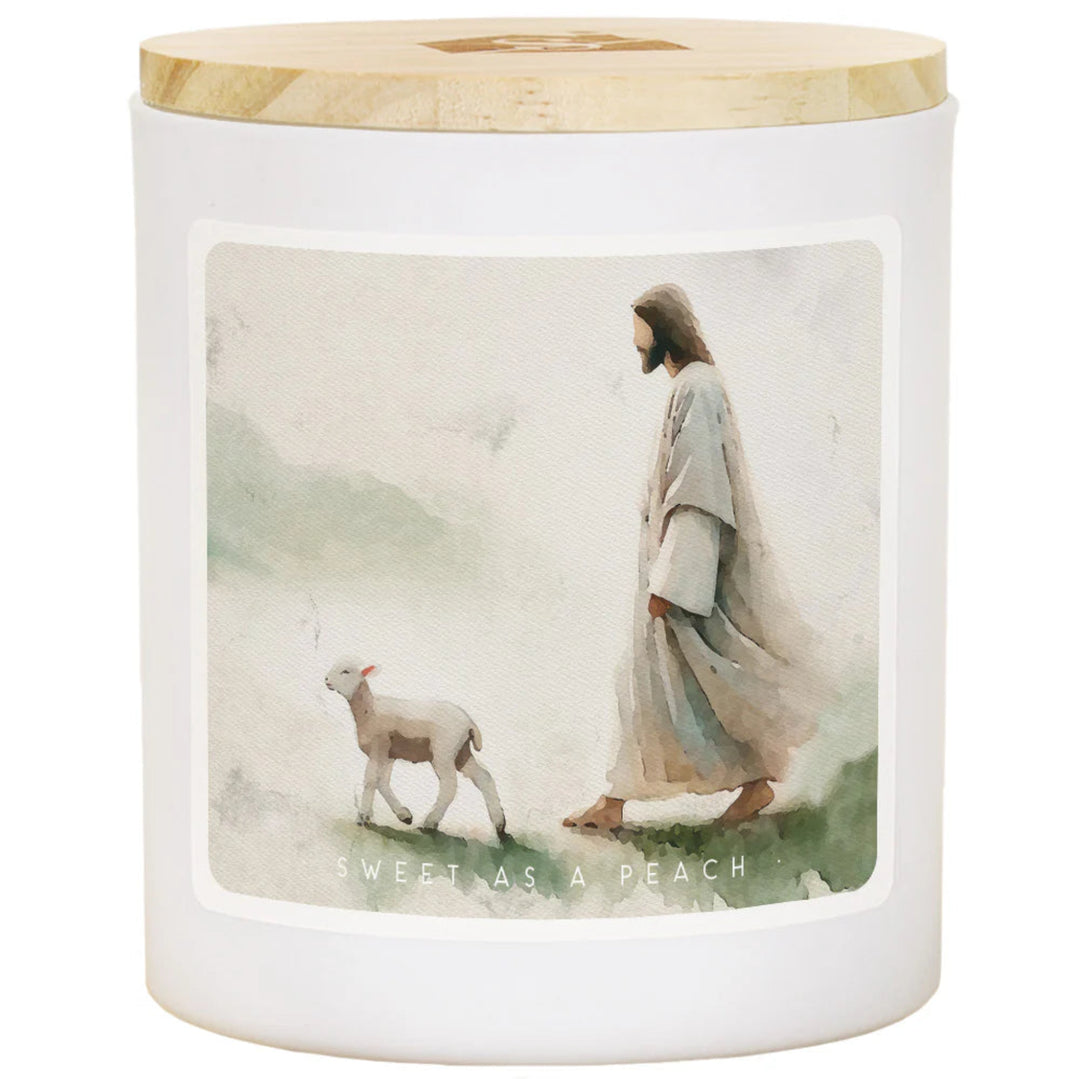Jesus Walking With The Lamb Candle