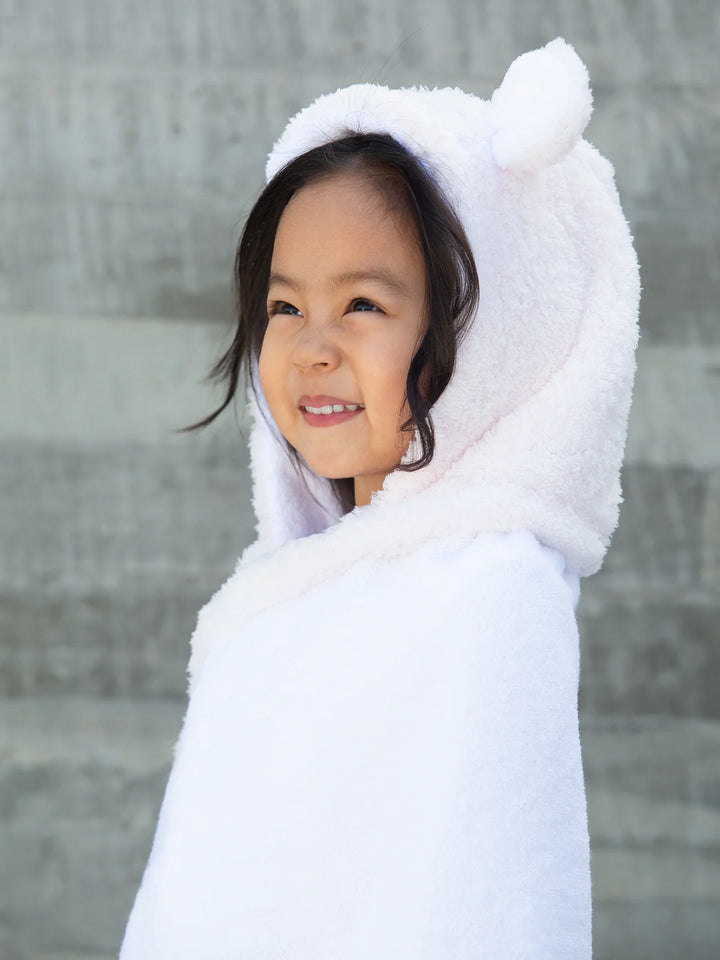 Little Giraffe Blue Chenille Hooded Baby Towel