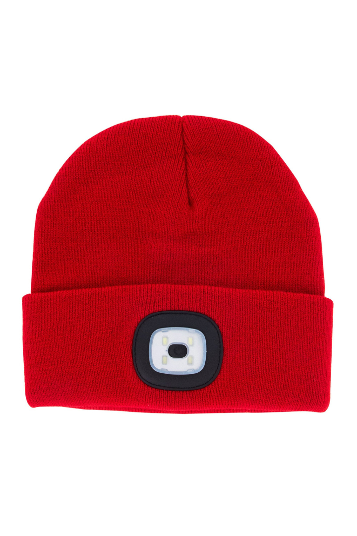 Red Rechargeable LED Beanie