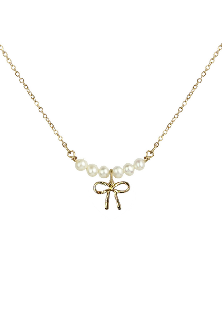 Bow Pearl Necklace