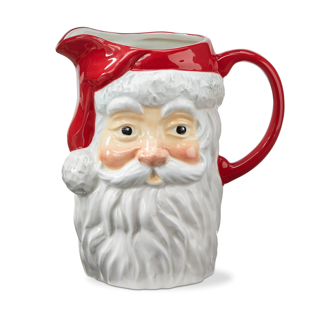 Vintage Glossy Santa Pitcher