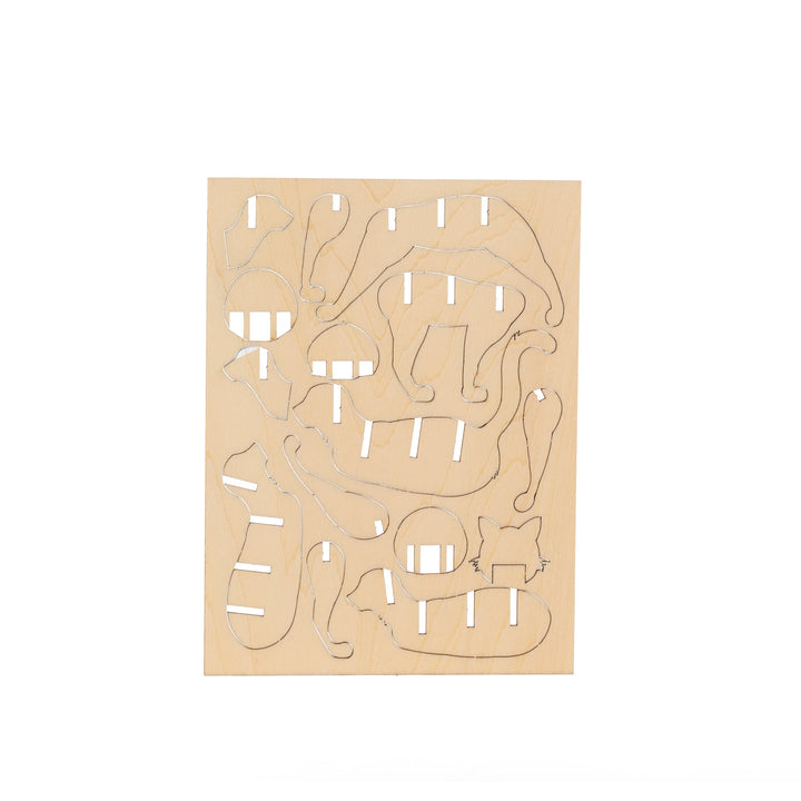 3D Wooden Cat Puzzle