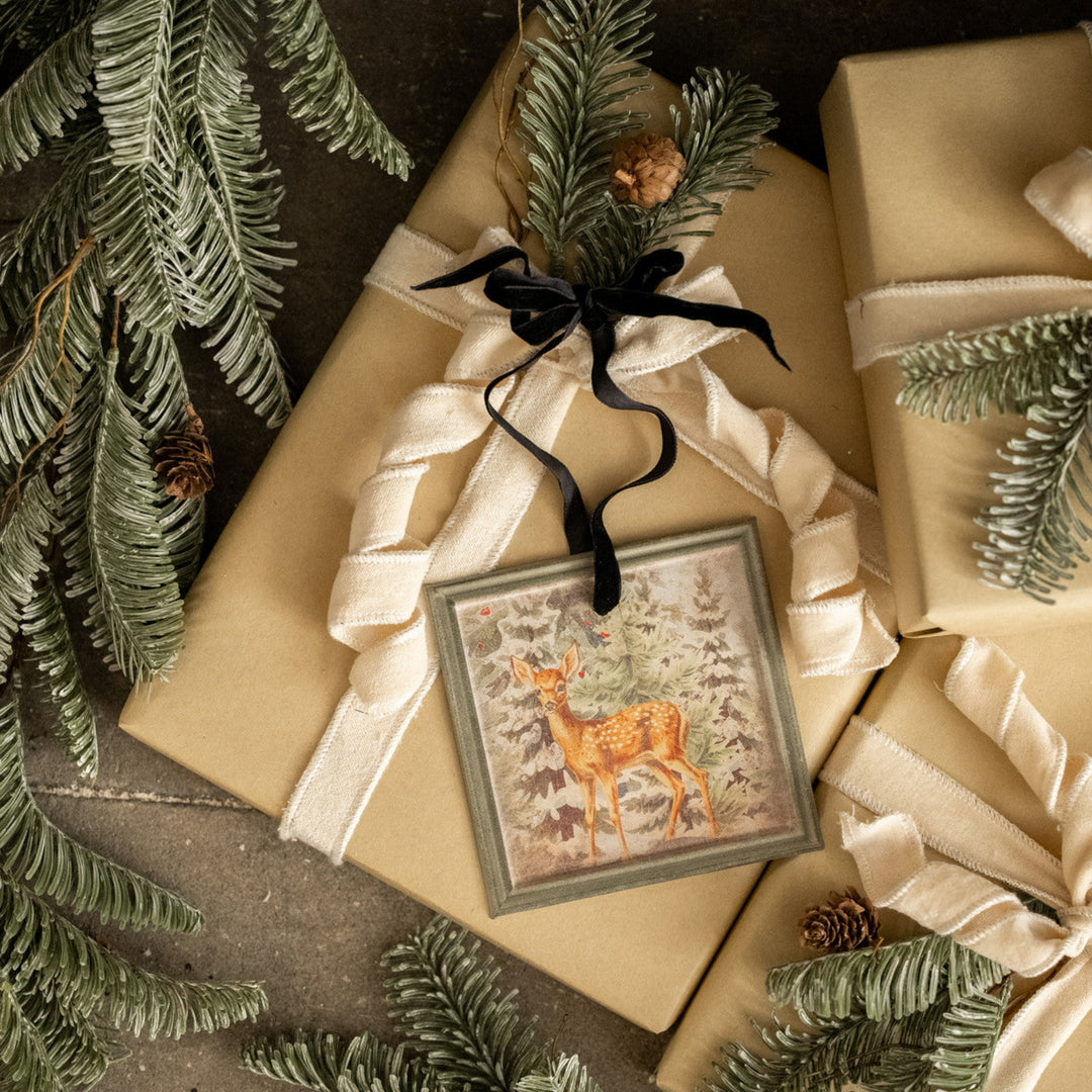 Woodland Fawn Framed Ornament