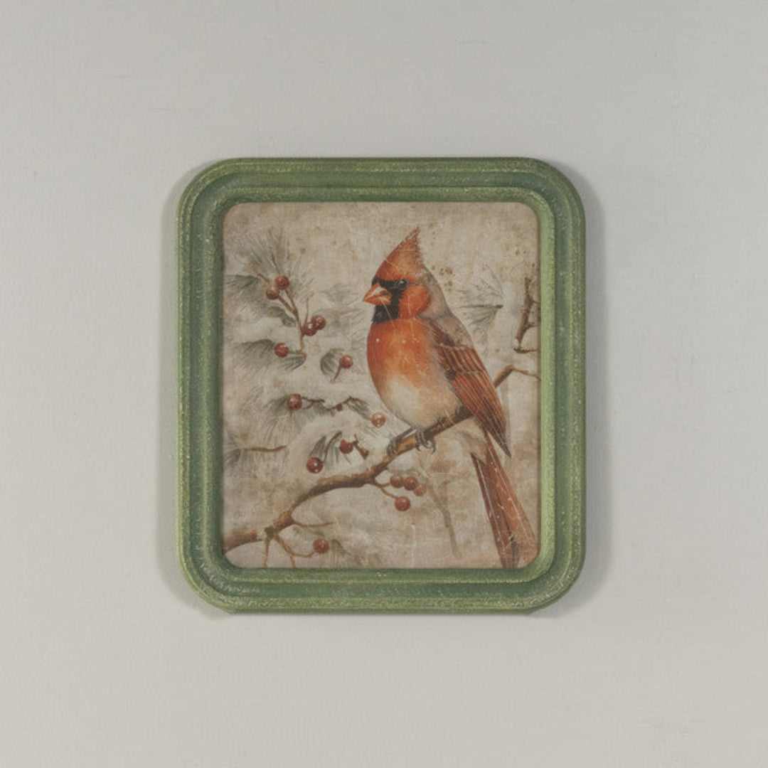 Vintage Look Holiday Cardinal Wall Art