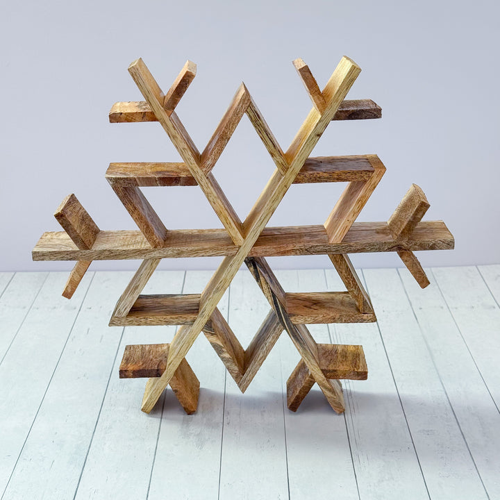 Natural Wood Cutout Snowflake