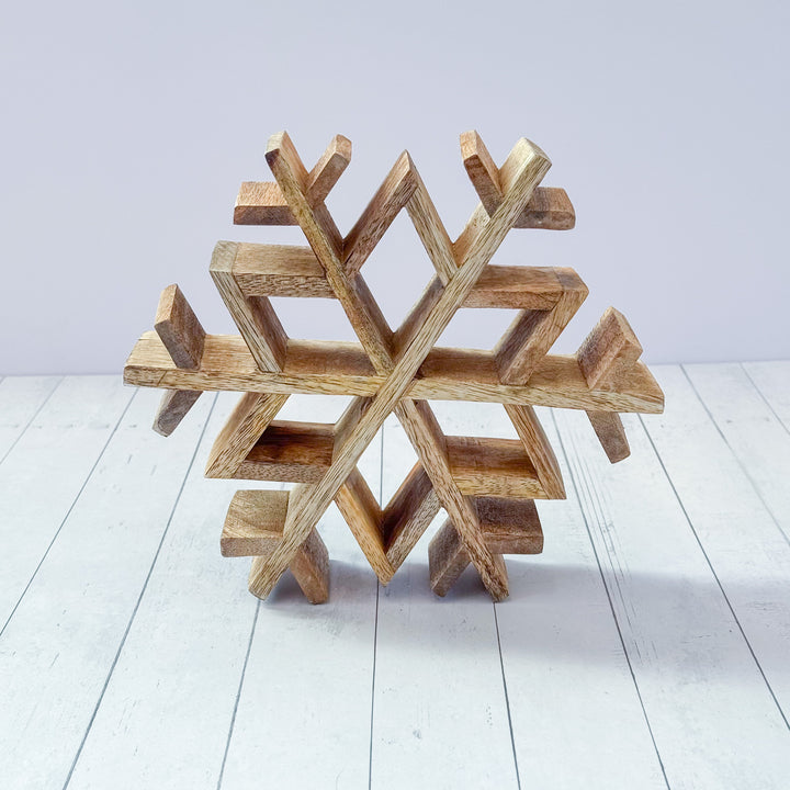 Natural Wood Cutout Snowflake
