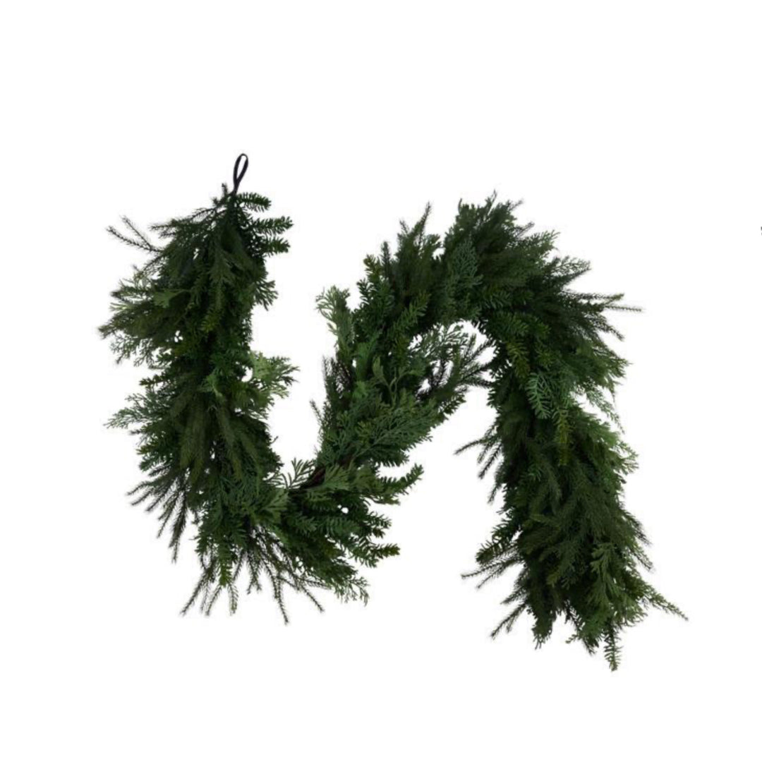 Real Touch Cedar Pine Juniper Mixed Garland