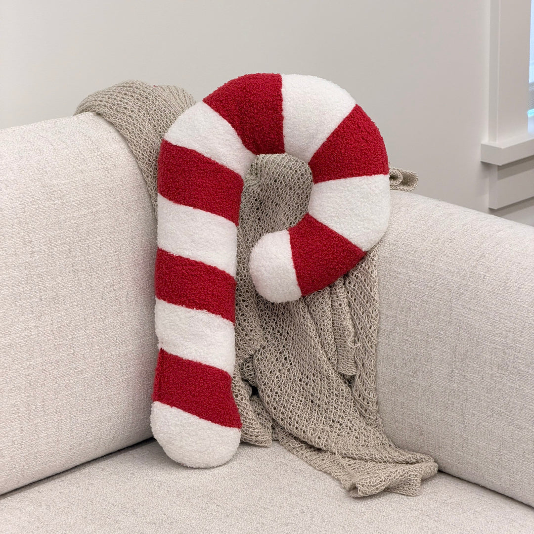 Candy Cane Sherpa Pillow