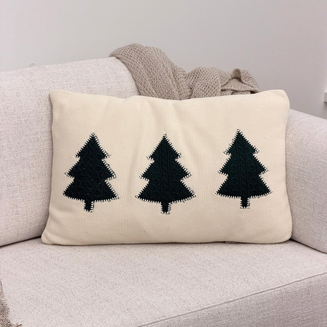 Cable Knit Stitched Triple Tree Pillow