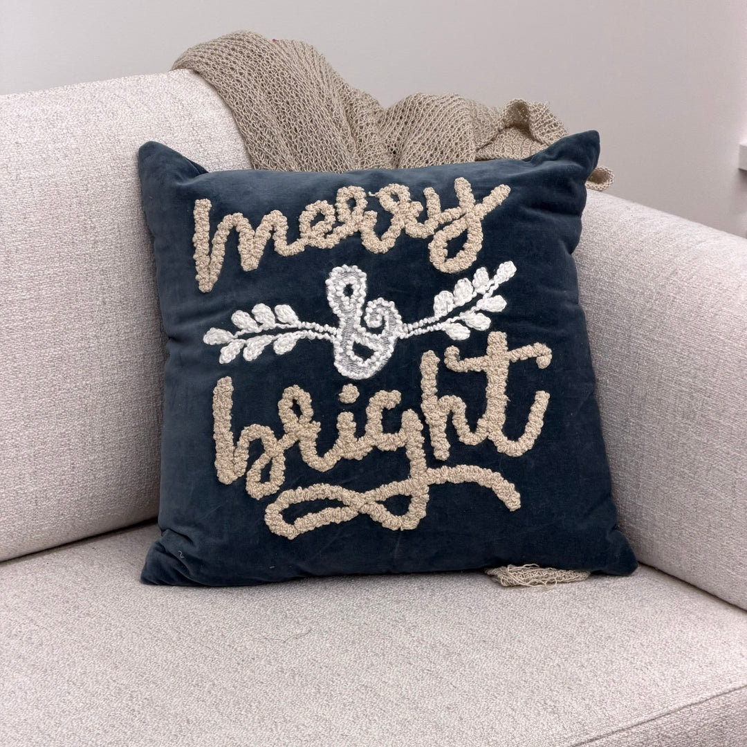 Merry & Bright Velvet Pillow