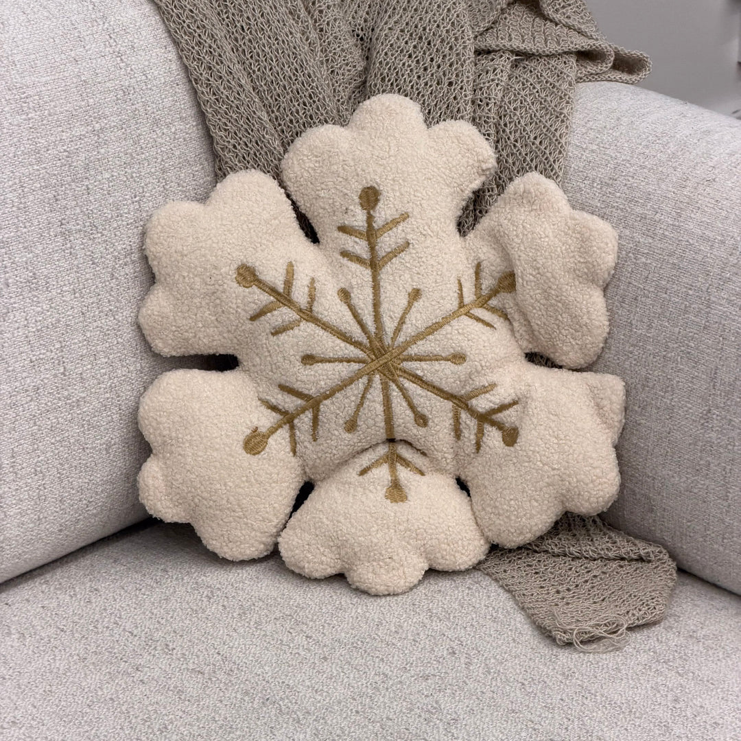 Stitched Snowflake Plush Pillow