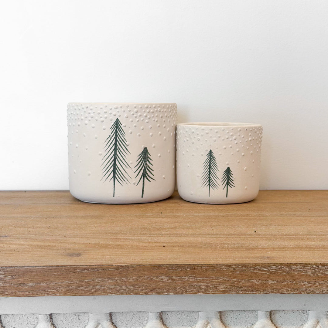 Snowfall In The Forest Planter