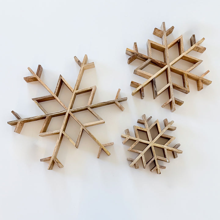 Natural Wood Cutout Snowflake