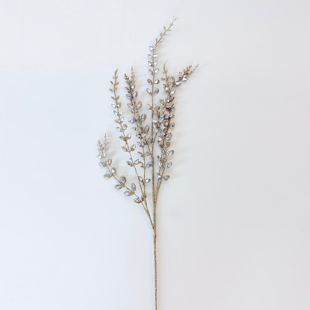 Champagne Jeweled Smilax Leaf Spray