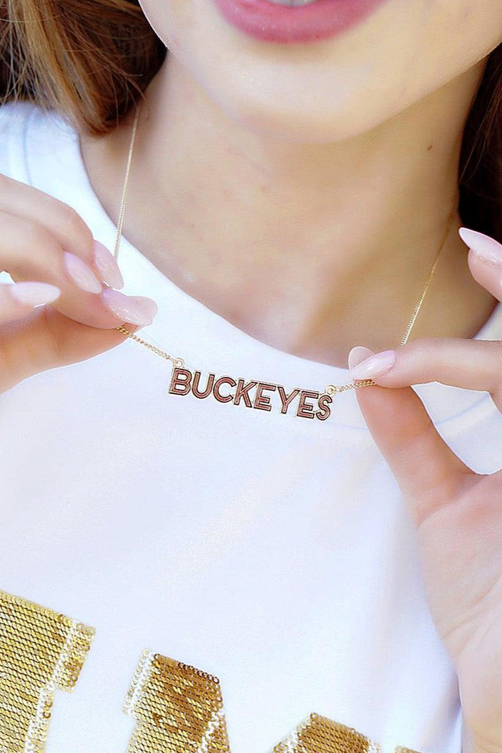 Ohio State Buckeyes Outline Necklace