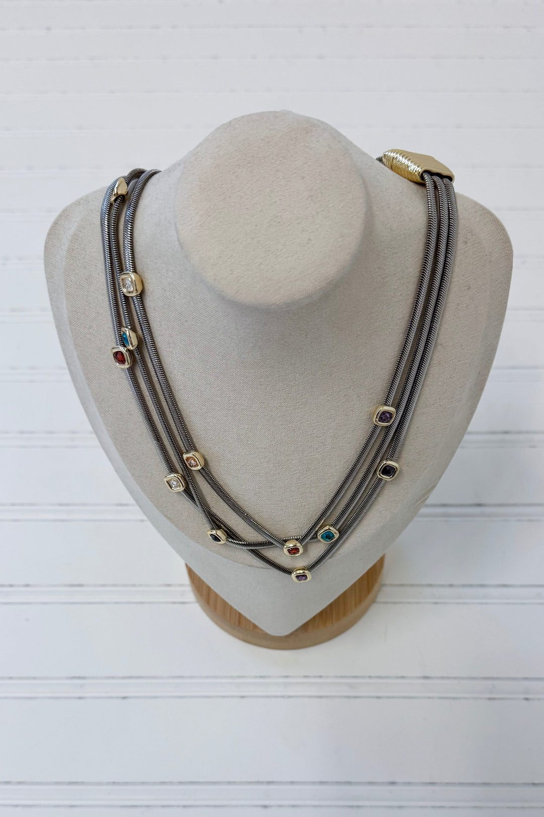 Three Row Rainbow Necklace