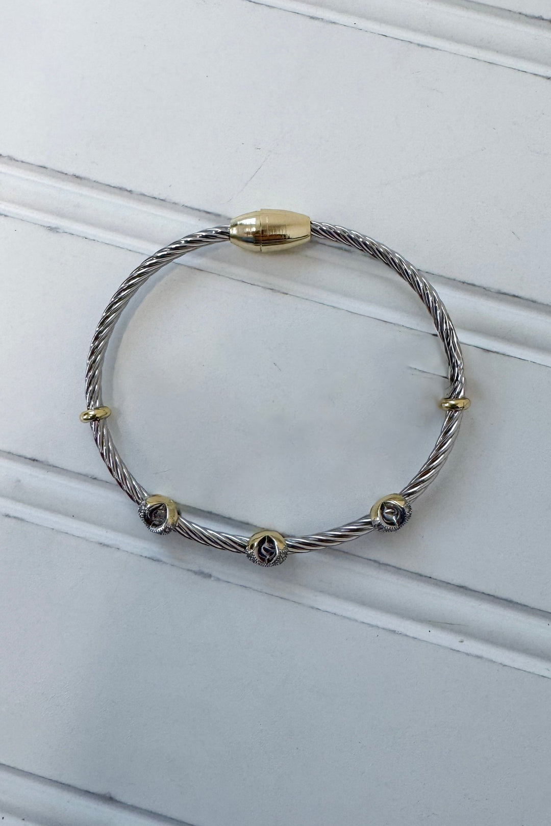 Pave X Cross Bangle Bracelet