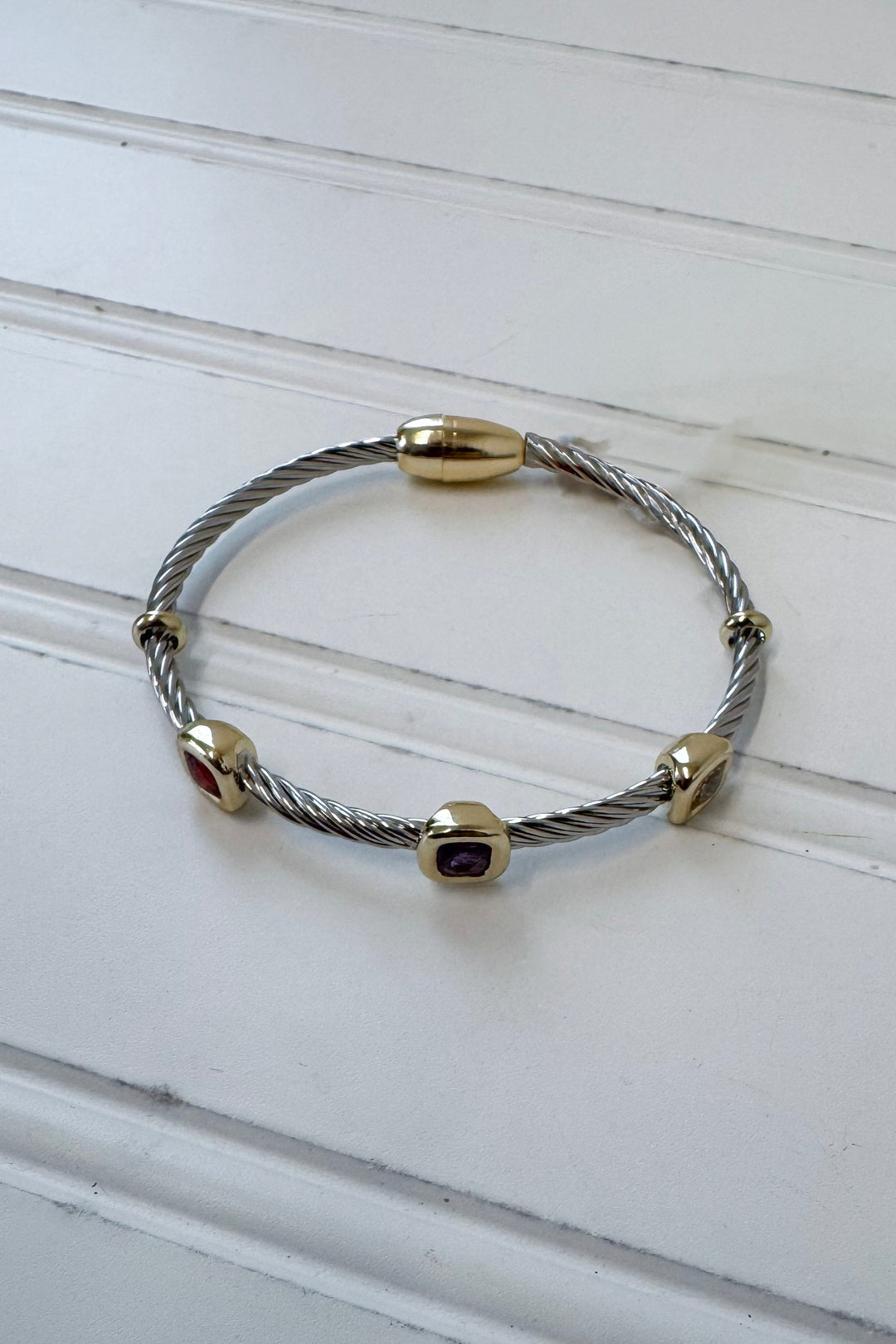 Cable Multi Color Bangle Bracelet