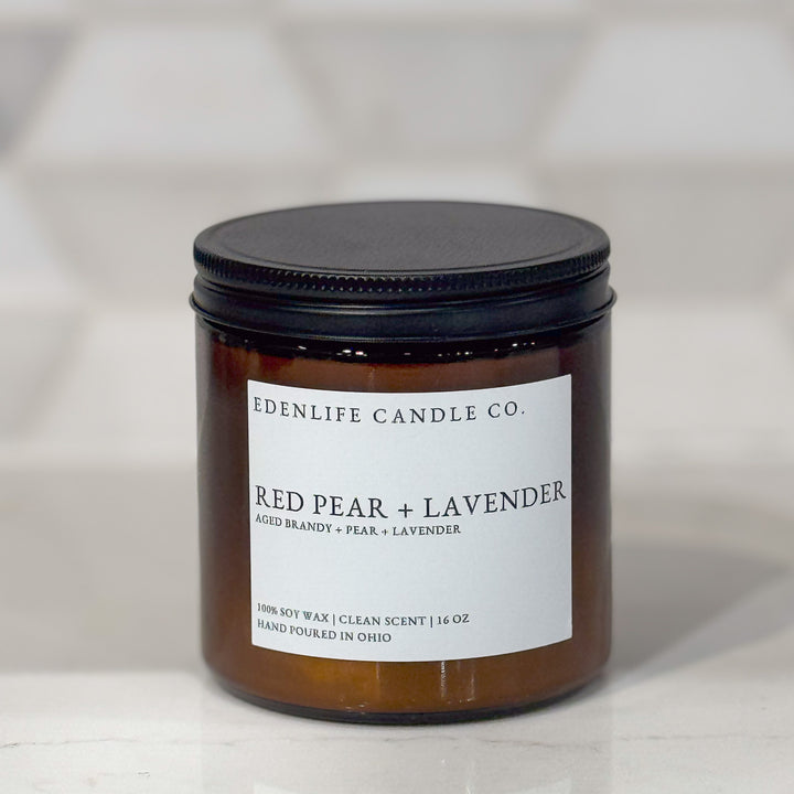 Red Pear + Lavender Candle