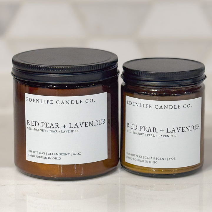 Red Pear + Lavender Candle