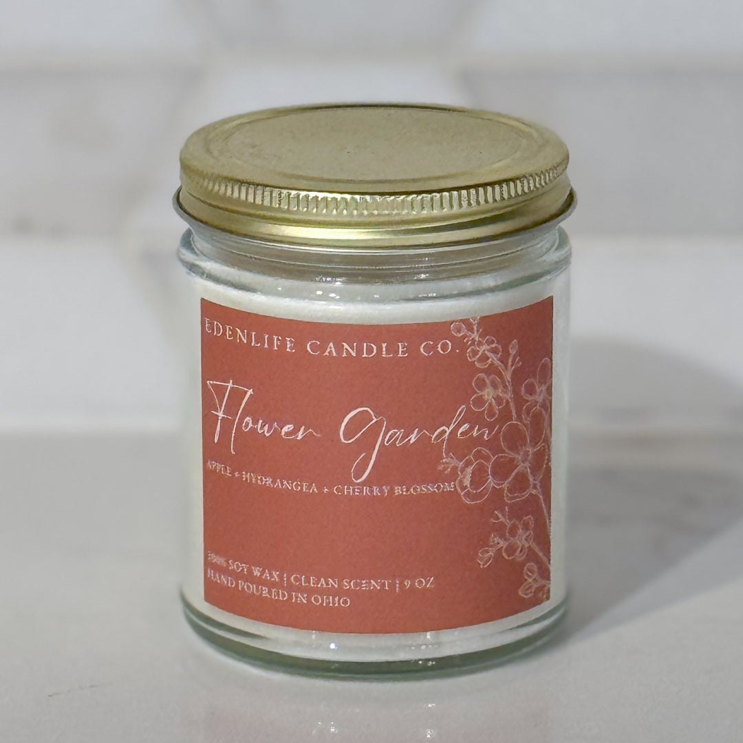 Flower Garden Candle Clear Jar