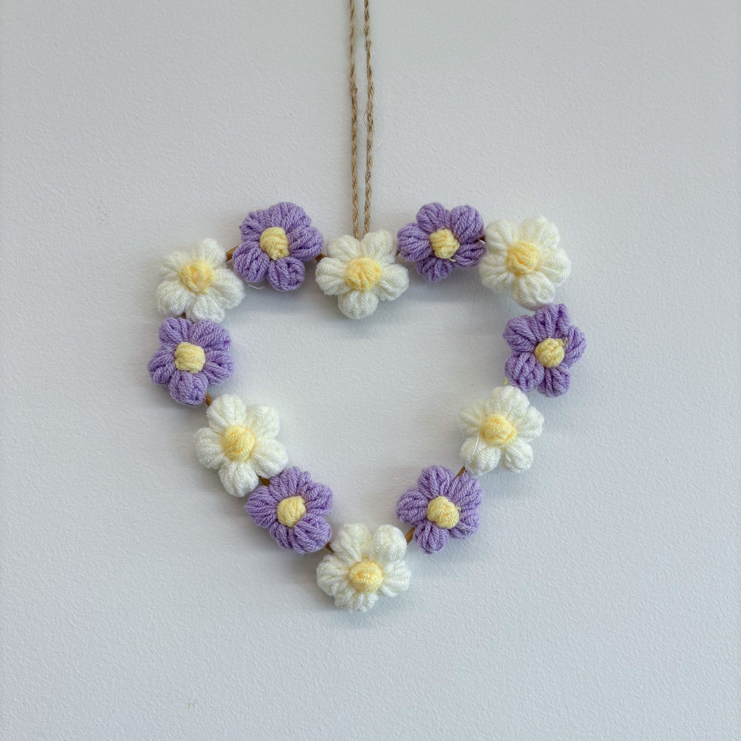 Purple Hanging Flower Heart