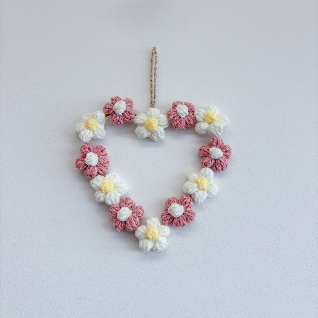 Pink Hanging Flower Heart