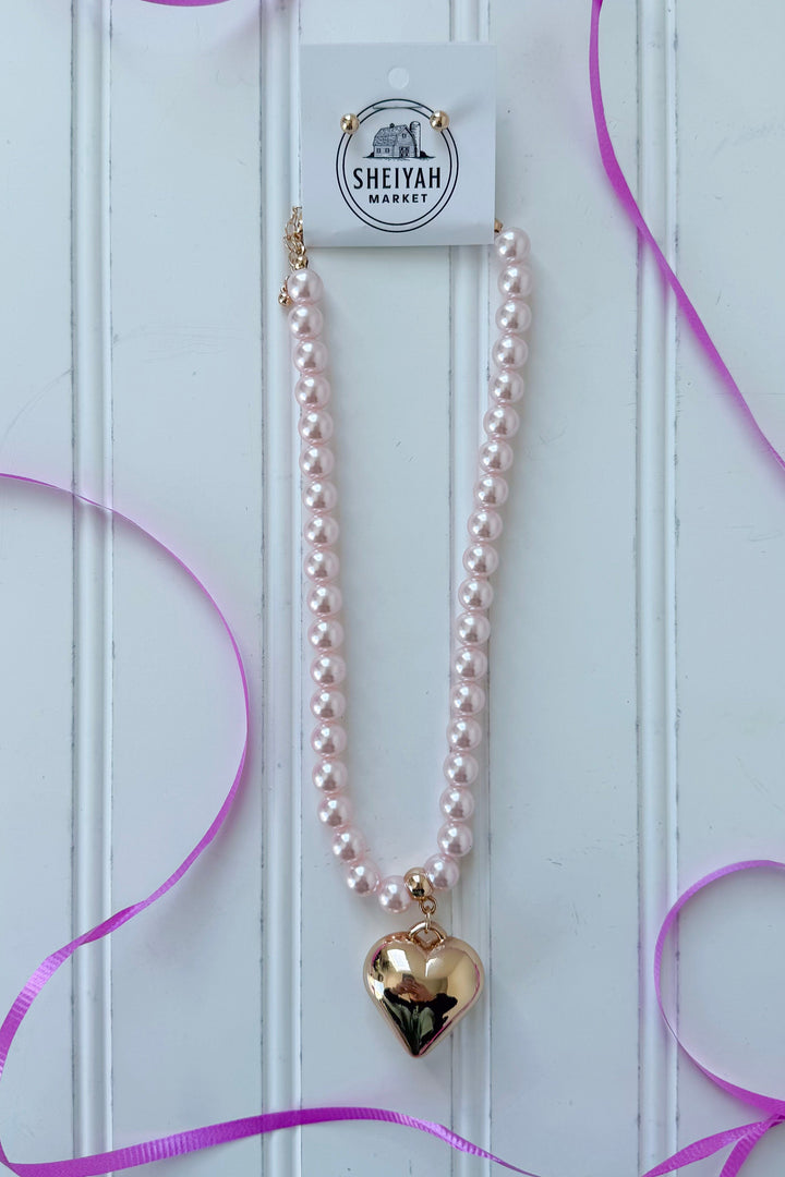 Beaded Heart Pendant Necklace