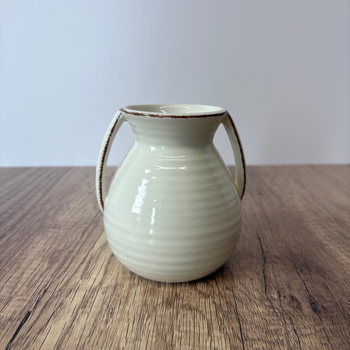 Double Handled Ivory Vase