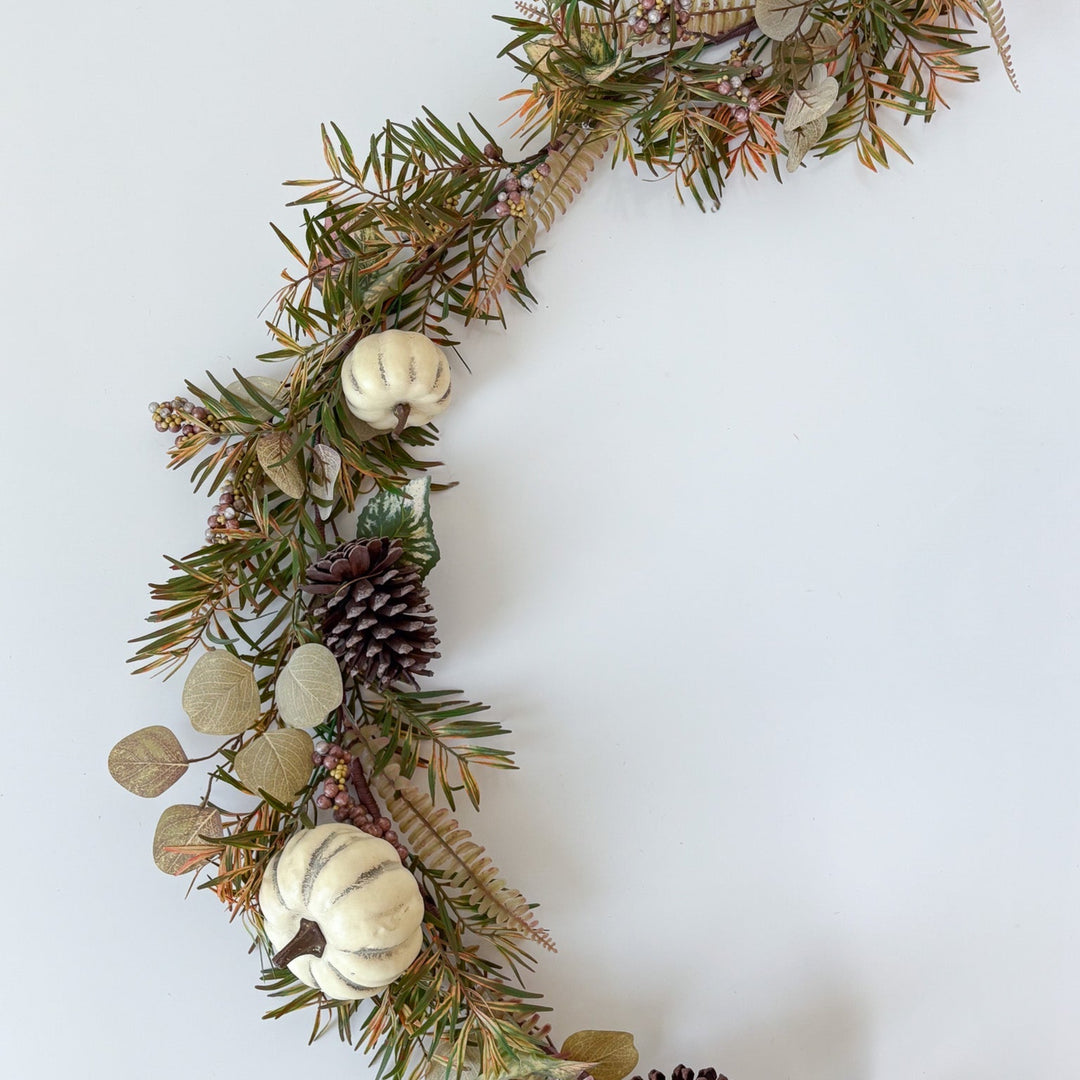 Harvest Pumpkin & Cone Garland