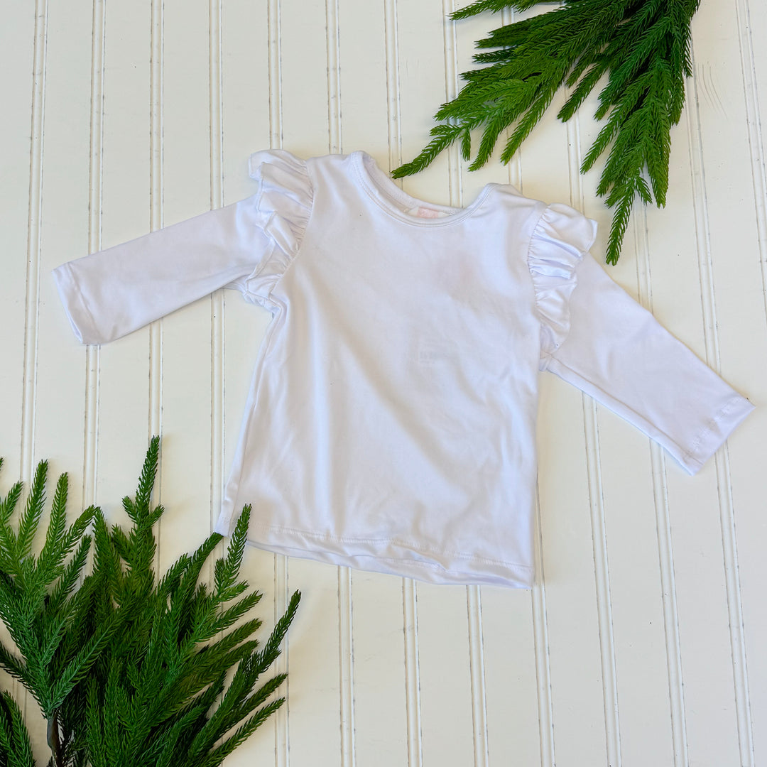 White Ruffle Tee
