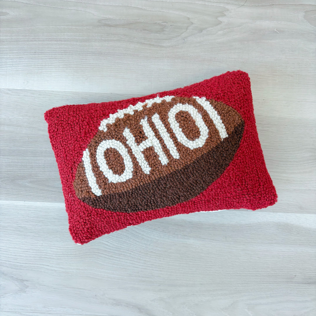 Ohio Football Hooked Pillow