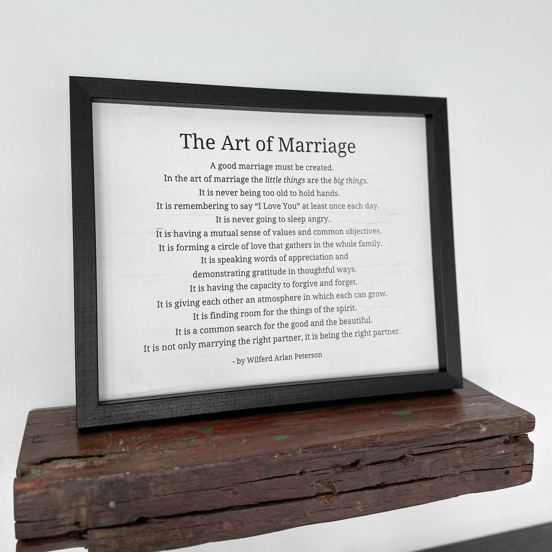 The Art Of Marriage Sign