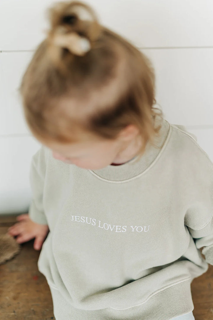 Beige Jesus Loves You Sweatshirt
