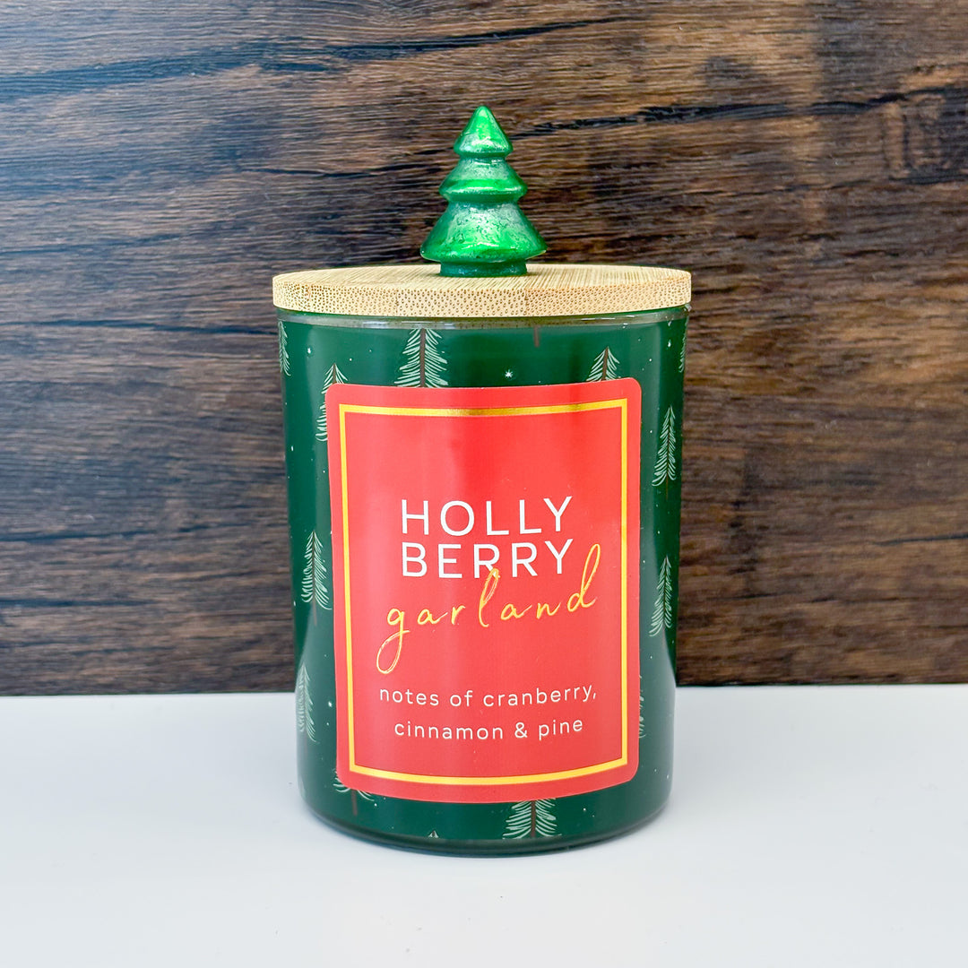 Holly Berry Garland Candle