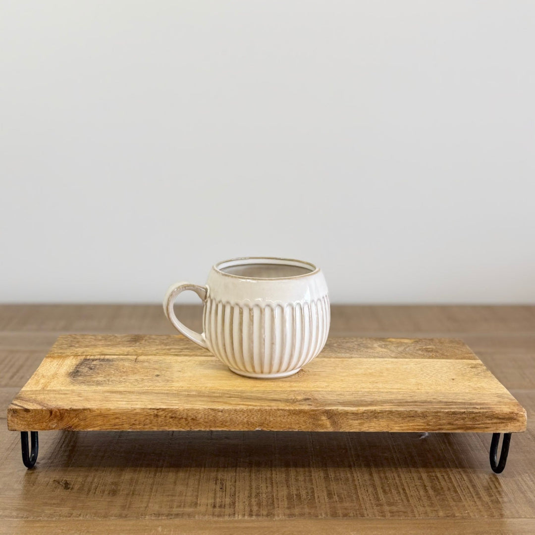 White Stripe Patterned Mug