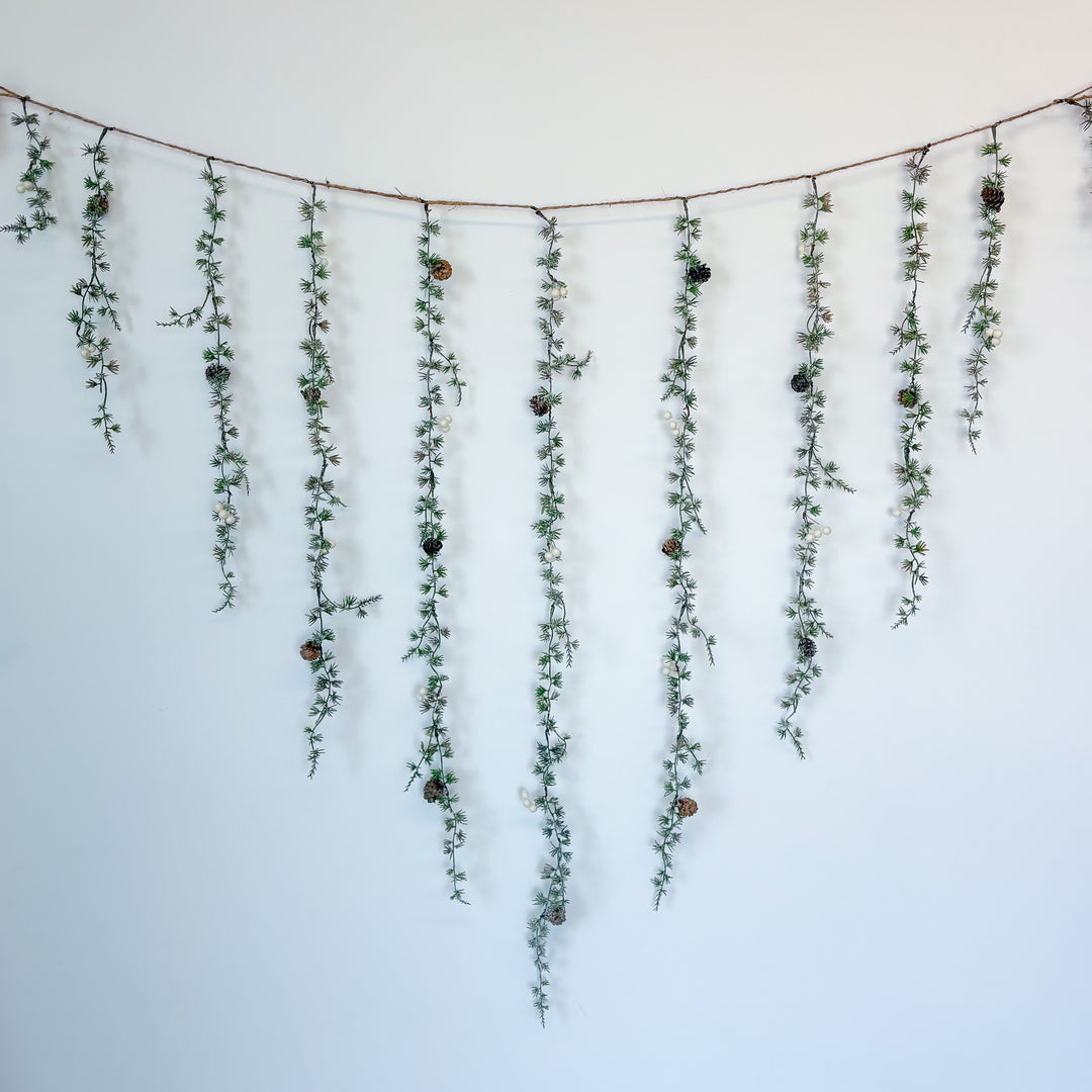 Frosted Pine & Cone Dripping Garland