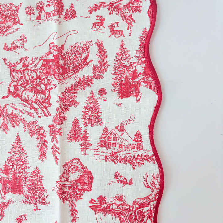 A Vintage Christmas Toile Napkin