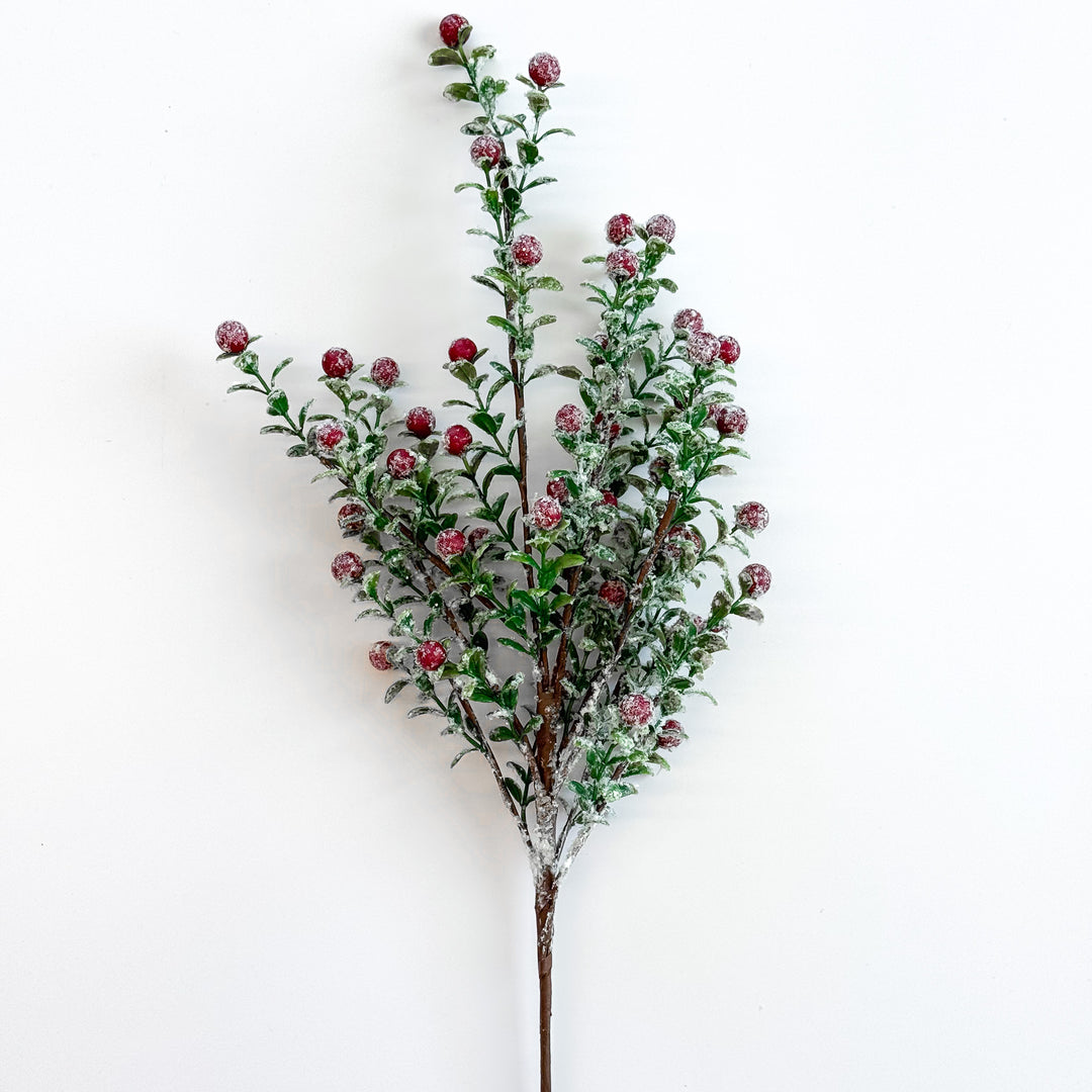Snowy Red Berry Spray
