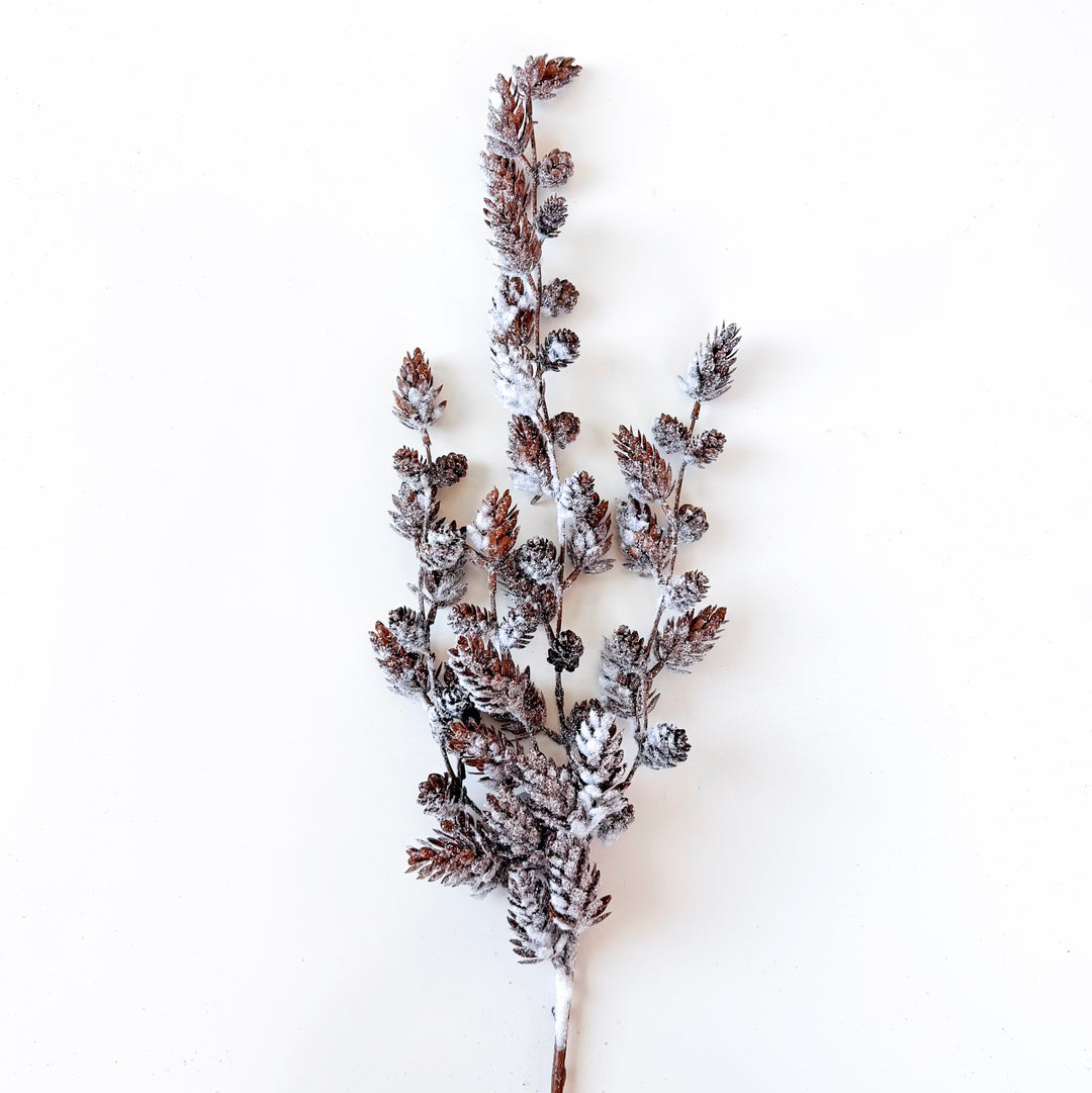 Flocked Mini Pinecone Spray