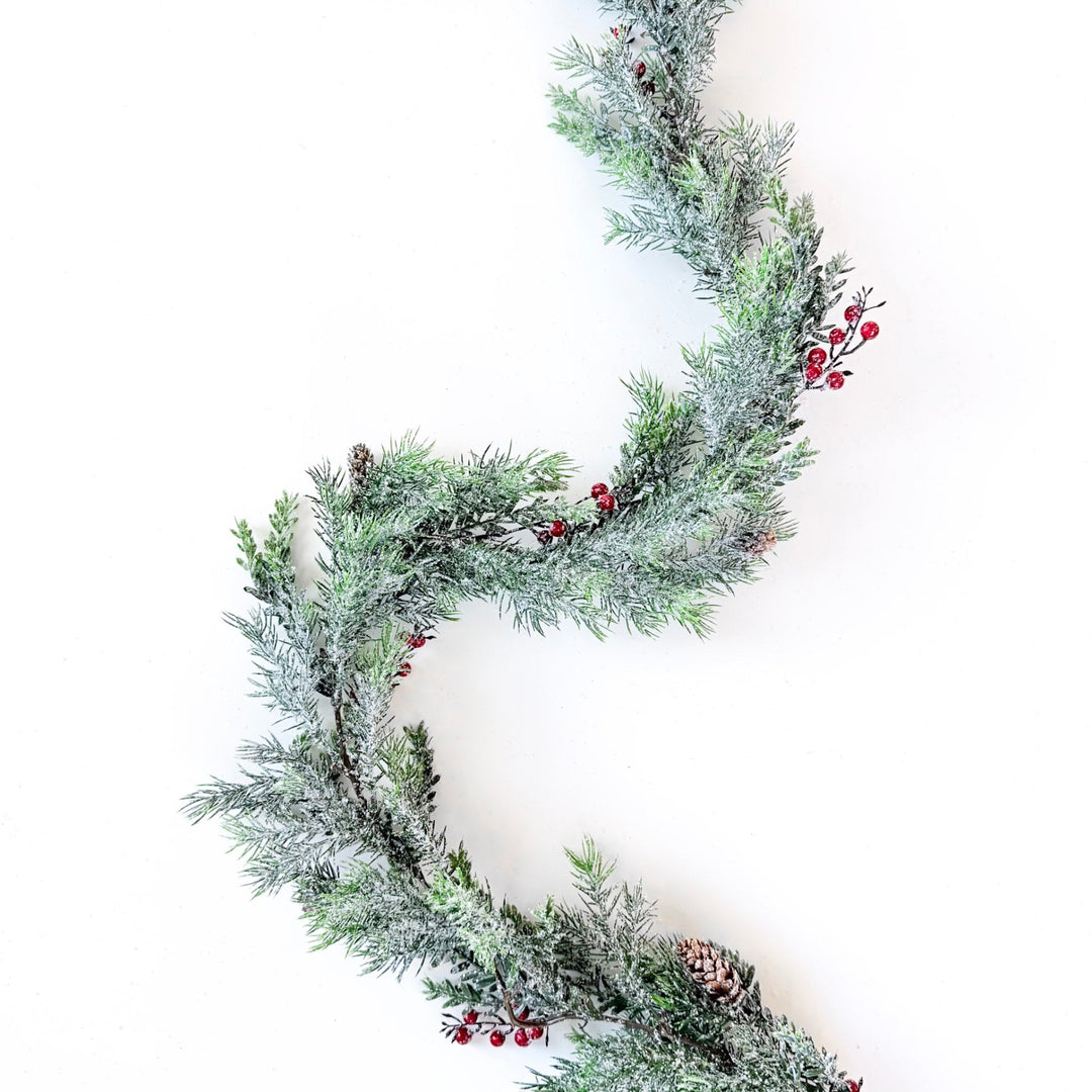 Frosted Lush Pine & Berry Garland