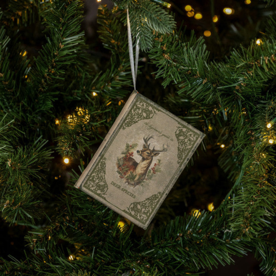 Winter Buck Book Ornament