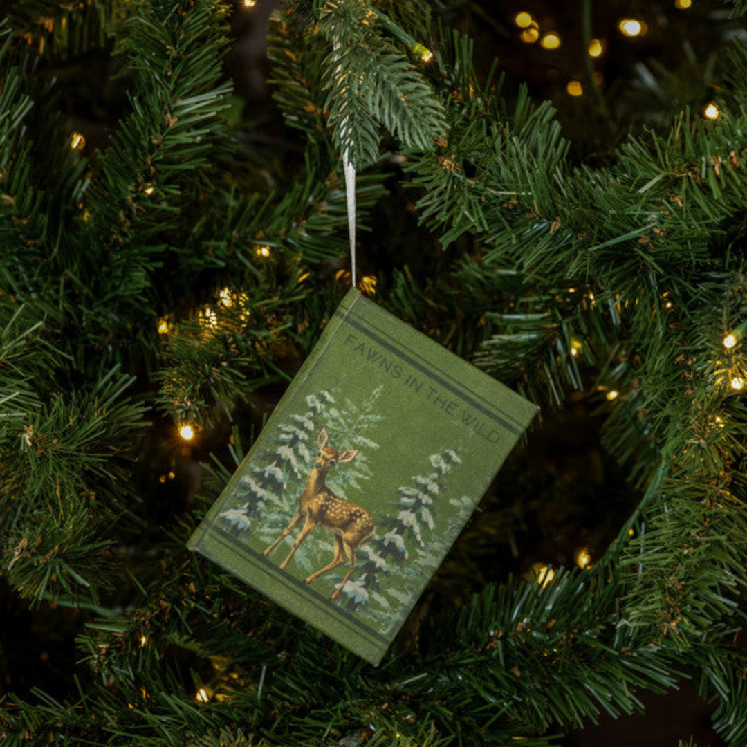 Fawns In The Wild Book Ornament