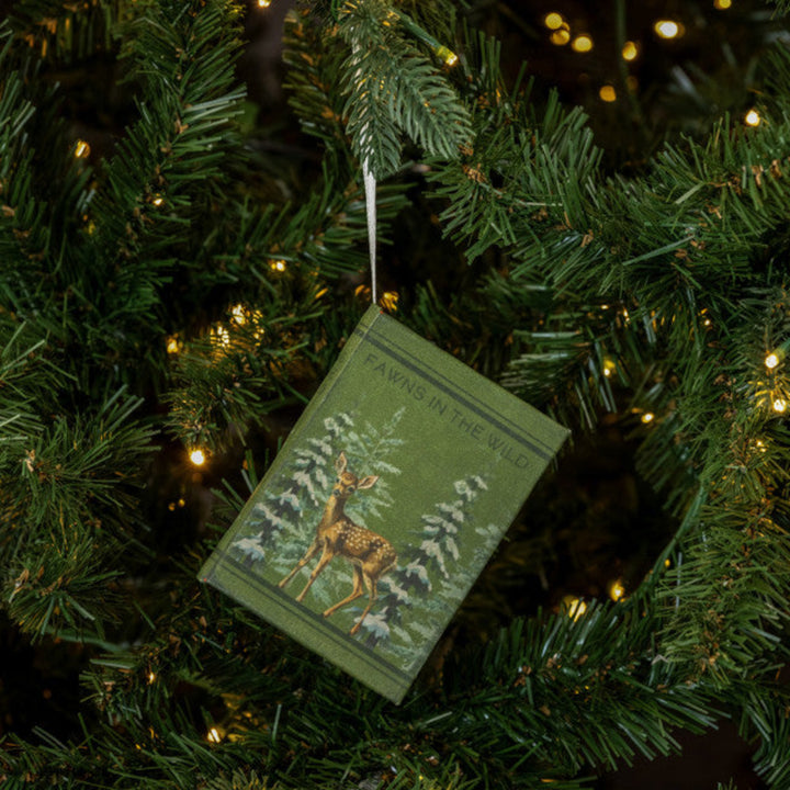 Fawns In The Wild Book Ornament