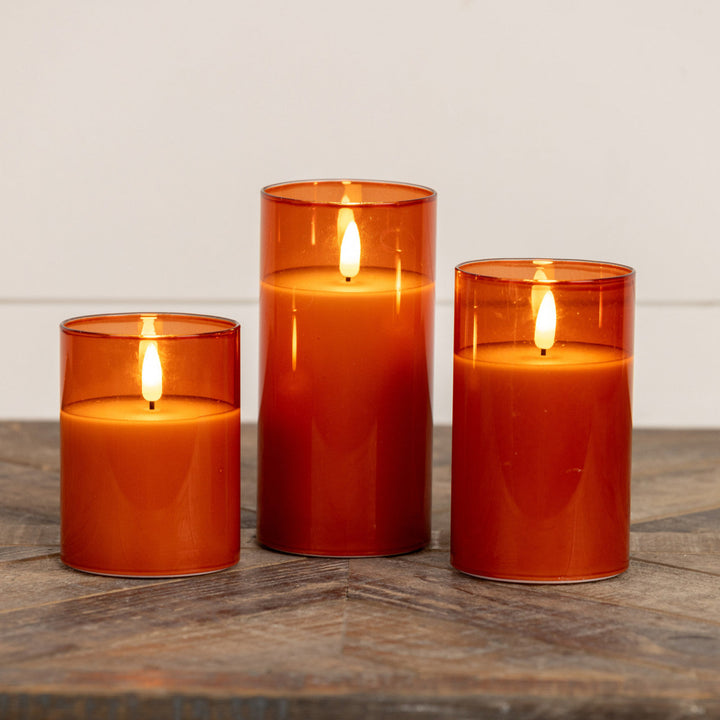 Deep Amber 3D Flame Candle
