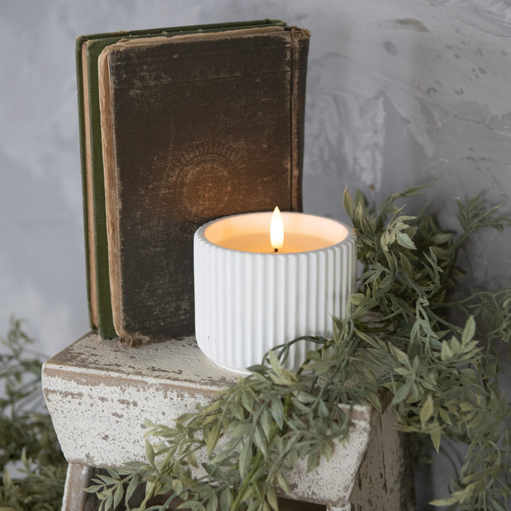 Soft Ribbed Battery Candle