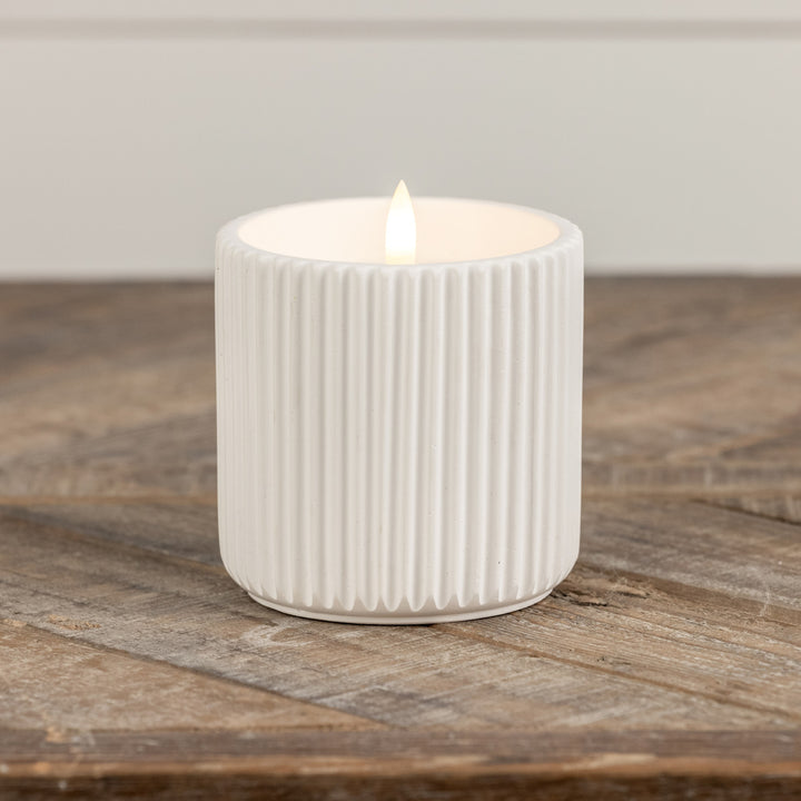 Soft Ribbed Battery Candle
