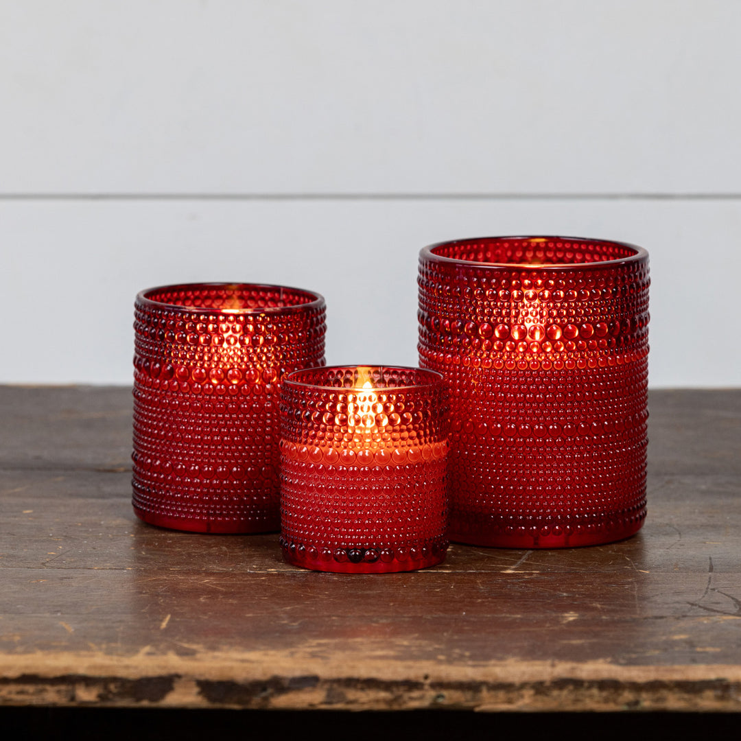 Holiday Bubble Glass Flame Candle