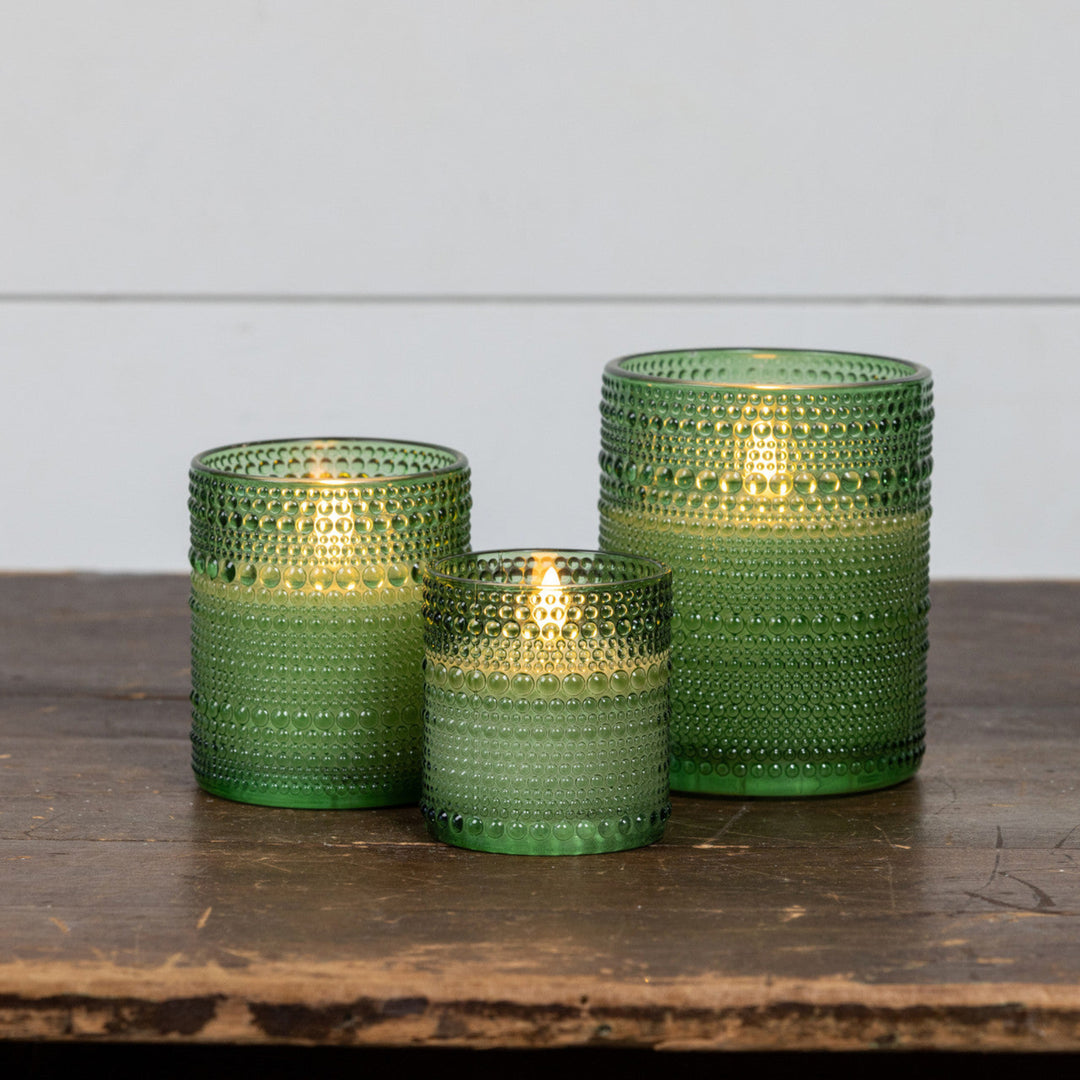 Holiday Bubble Glass Flame Candle