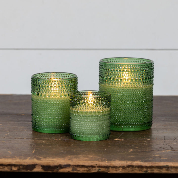 Holiday Bubble Glass Flame Candle